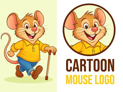 Cute Mouse Cartoon Logo Design Vector Illustration 2d style beehaya cartoon cartoon animal cartoon logo character custom logo cute logo design funny logo graphic design logo logo design logo designer mascot logo mouse cartoon mouse clipart mouse logo pet logo vector
