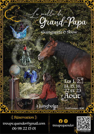 Affiche pour la troupe Quendor des design graphic design illustration typography
