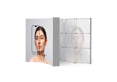 Curved Velcro Fabric Pop Up Display advertising banner design marketing print design