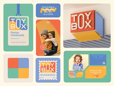 Toybox Branding and Packaging Design - Kids 3d branding cartoon children cute furniture illustration kids label logo packaging design pastel toy ui