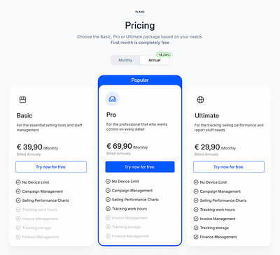 💸 Minimalist Pricing Page branding clean figma illustration plans pricing ui