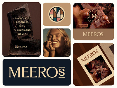 Meeros 3d artisan brand identity branding chocolate cocoa dessert gourmet label label design logo packaging packaging design premium premium chocolate ui