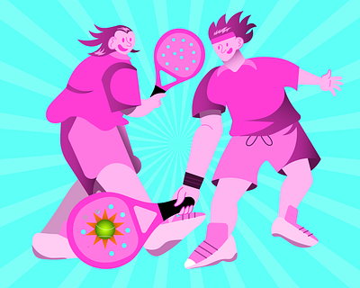 Paddle Mania 🎾 clean illustration digital illustration flat illustration gradient illustration graphic design illustration minimalist illustration sport illustration trending