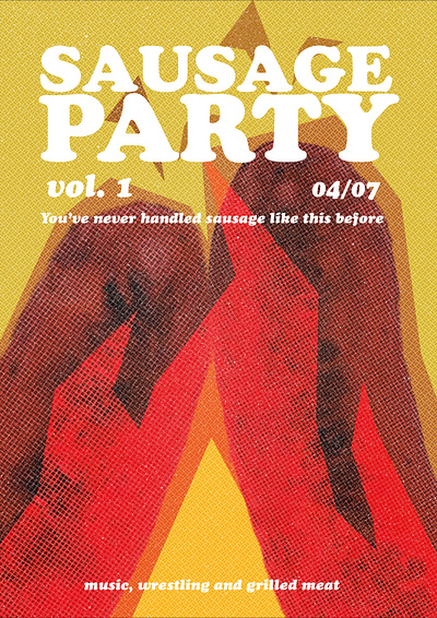 The Sausage Party bbq bbq party funny flyer gay gay party lgbt sausage