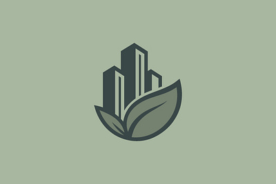 Urban Nature logo building home house icon illustration leaf logo natural nature realestate rent urban urban life vector
