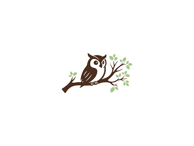 Owl & tree branches logo bird branches education fly leaf logo logos nature owl tree wildlife wings wise