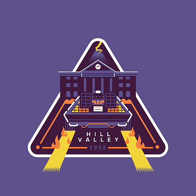 Back to the Future 40th anniversary 80s art back to the future badge bttf collector delorean design digital art enamel pin illustration logo merchandising movies retro scifi sticker time machine vector
