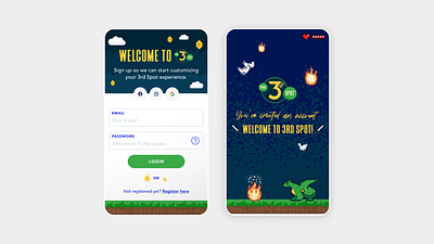 Login Concept 8bit app arcade gaming login mobile register retro ui ux