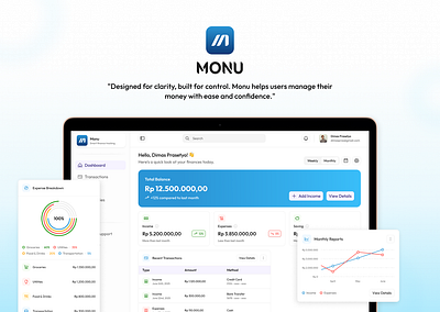 Monu – Smart Finance Tracker for Everyone graphic design ui