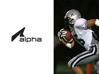 Alpha - Sports Brand a letter logo american football athlete best logo designer best logo designers 2025 brand design fitness brand logo logodesign rugby logo sports sports brand sports brand design sports brand logo sports logo strong sports brand top 10 logo designers 2025 top brand designer top logo designer top ten logo designer