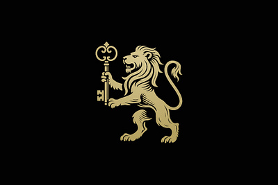 Luxury lion key logo animal design golden graphic design house icon illustration key keys lion luxury real estate vector wild