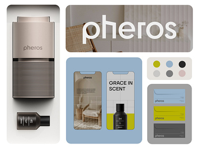 Pheros 3d architecture brand identity branding candle colors decor diffuser home logo minimal packaging parfume pheros ui