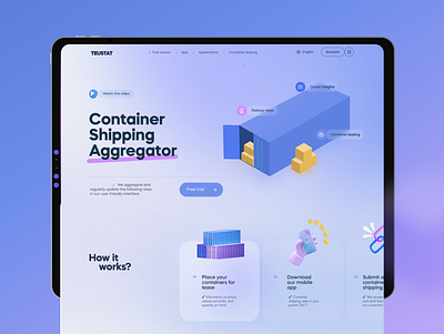 Container Shipping Aggregator website 3d animation carfo container container shipping design easing expedition freights logistic marketplace rates rental ship shipping shipping rates tracker truck ui uxui
