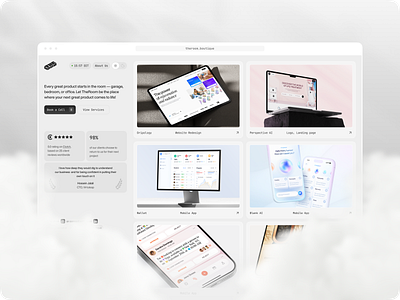TheRoom. New Website bento case portfolio redesign studio ui website