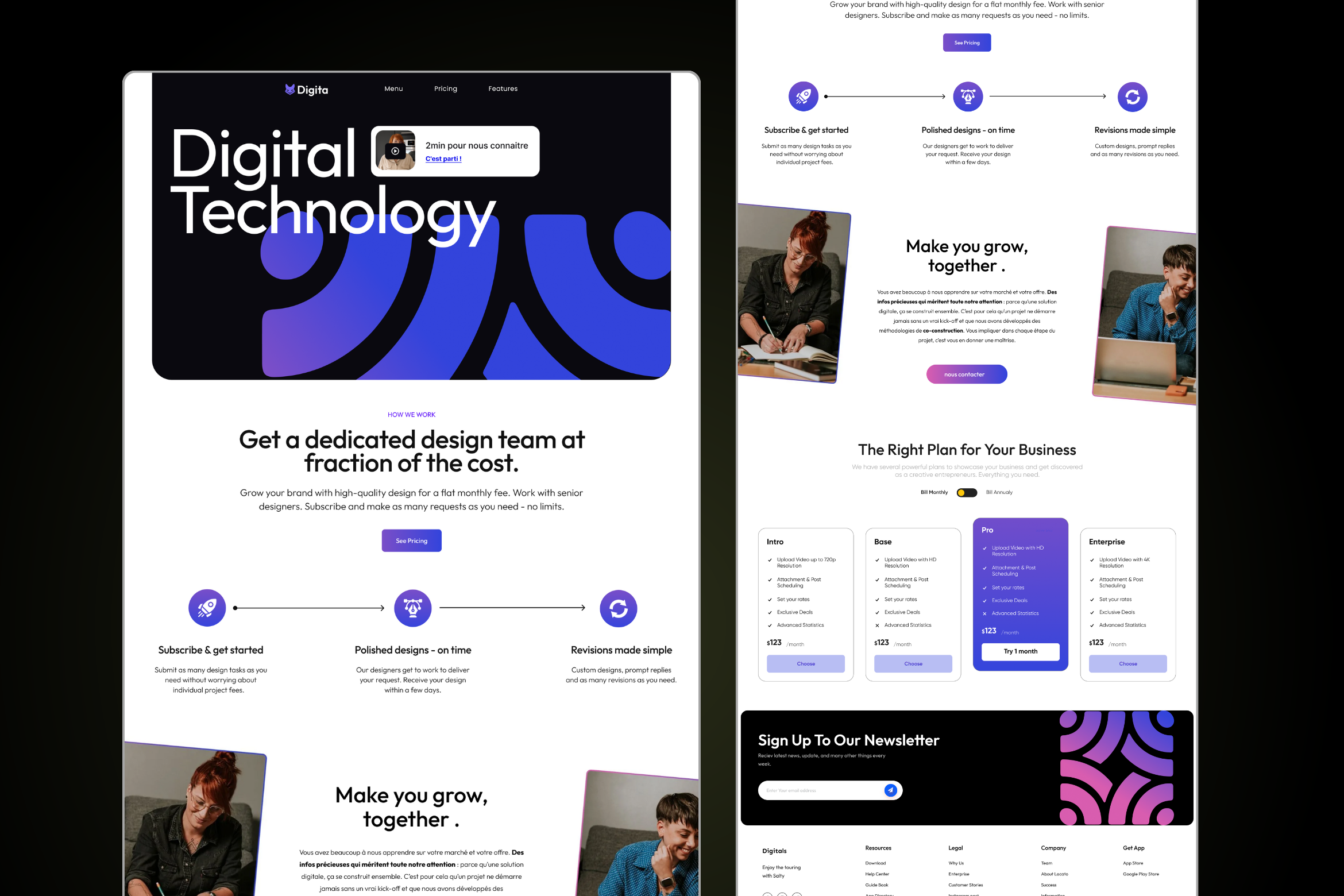 Digita - Digital Agency Figma Landing Page 3d animation branding design graphic design illustration logo motion graphics powerpoint presentation template ui vector