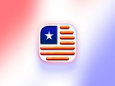 American Hot Dog Flag App Icon app app icon drawing food fourth hot dog icon illustration independence day ios july patriotic plate red white and blue shadow star