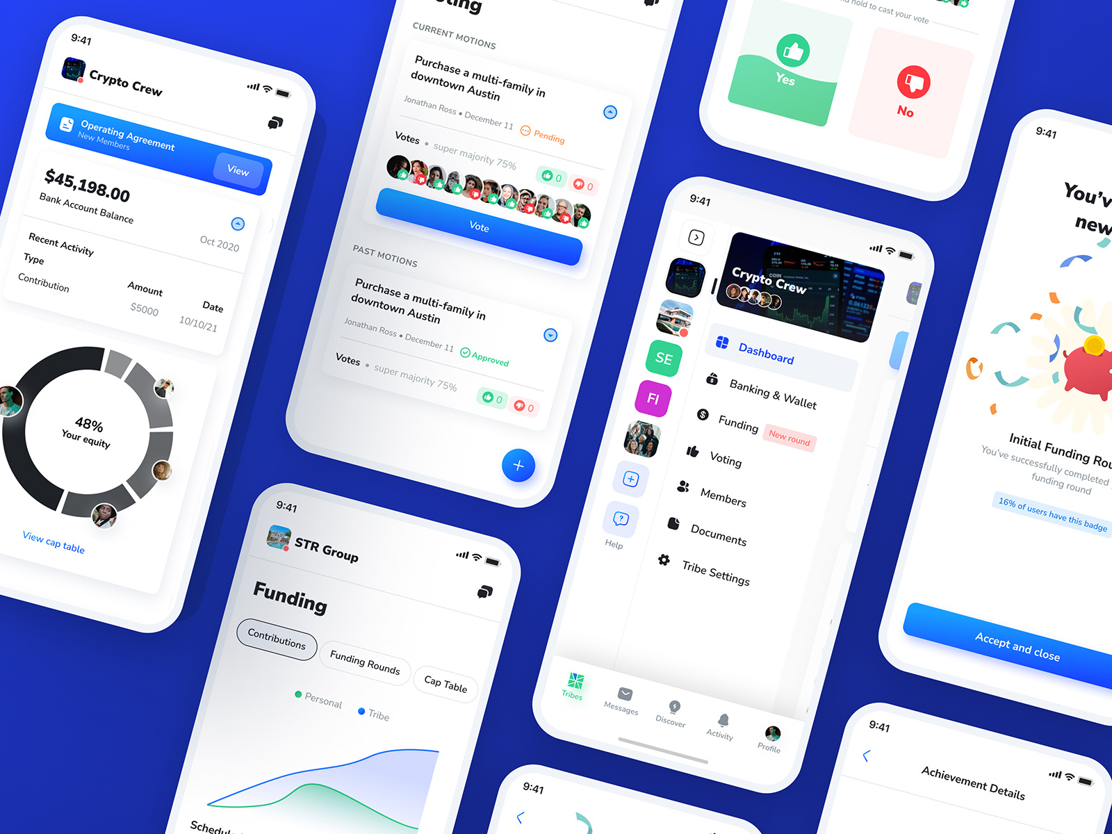 Invest Together, Safely - Fintech Mobile App Design dashboard data visualization financial fintech illustration interaction design mobile app mobile app design product design ui ux
