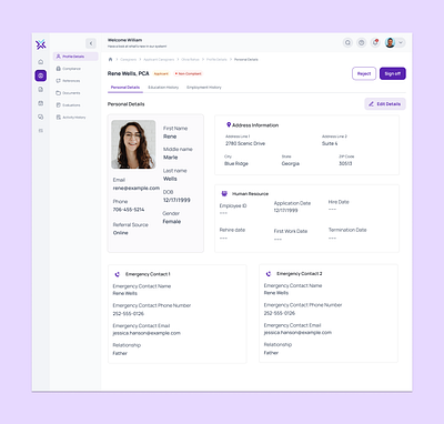 Caregiver Profile Page UI Revamp admin dashboard caregiver profile ui healthcare app minimal ui modern ui personal details profile gallery profile ui redesign user interface user management