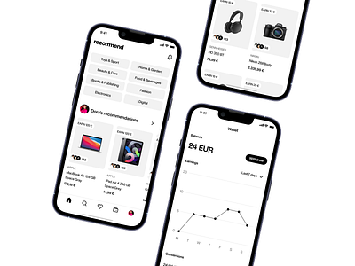 Recommend Mobile App categories commerce ecommerce helvetica minimal ui mobile shop product recommendation review shop ui wallet webshop