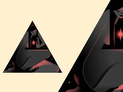 Triangirl 05 character colors flat geometric illustration light minimal minimalist woman