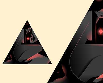 Triangirl 05 character colors flat geometric illustration light minimal minimalist woman