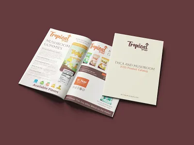 Product Catalog - Printed Magazine - Tropical Bliss Branding branding illustration magazine print design product packaging sales catalog
