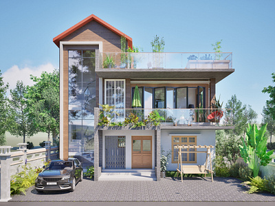 Duplex House in modeled in Revit with Twinmotion to render 3d arch archviz autocad bim design render