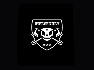 Mercenary axe craneo hacha logo skull