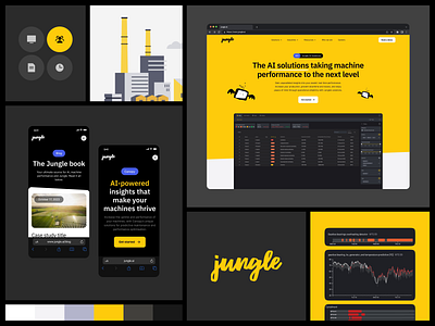 Jungle.ai website design figma illustration interaction landing page motion design sollar sunshine system technology ui ux web web animation web design website windmeal yellow