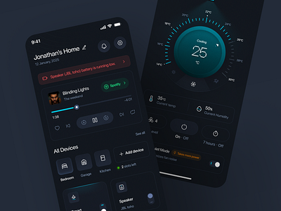 Smart Home - Mobile App ac air conditionair app charts clean home minimal mobile mobile app smart smart home thermostat ui ux