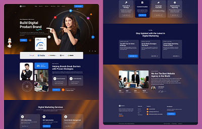 Creative Digital Marketing Agency Web UI Design agency website branding clean ui creative agency creative web design digital marketing figma design homepage ui landing page design marketing agency marketing website modern ui product design responsive design ui ui design ui ux ux design website concept website design
