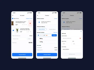 Mobile App Checkout page basket checkout clean delivery design ios design mobile app order payment shop store ui ux