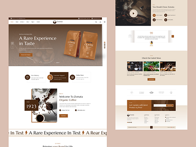 Coffee Brand Landing Page branding business coffee shop creative landing page restaurent template trendy ui web template website