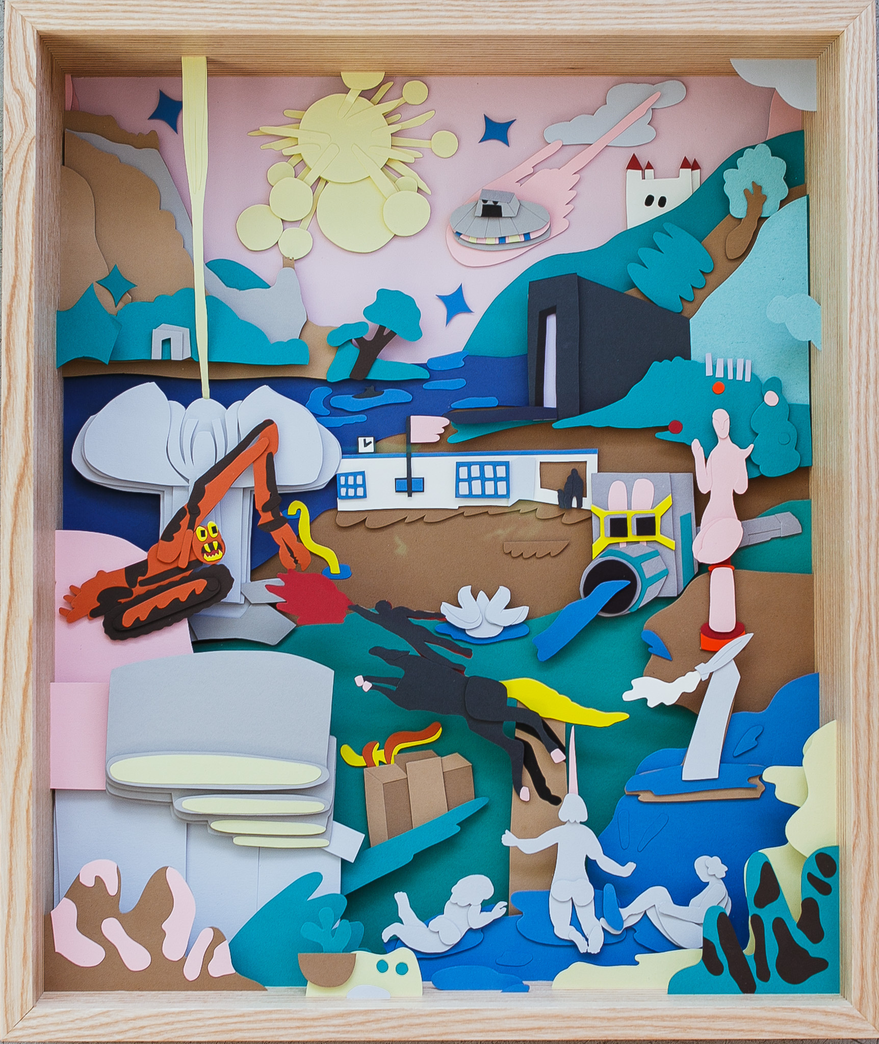 Wild Bratislava / paper diorama art art direction design diorama exhibition illustration paper art paper cutout