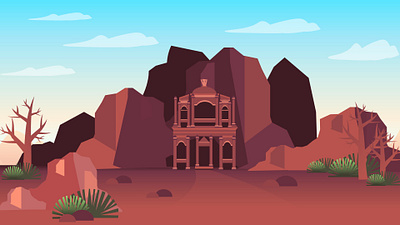 Petra's Treasury: Ancient Jordan Art digital art