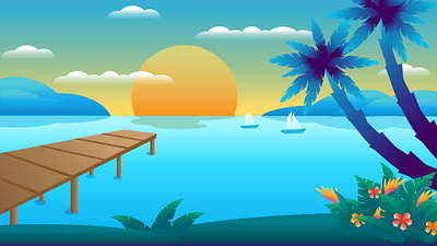 Tropical Paradise: Island Sunset Art paradise