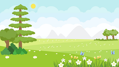 Green Meadows: Spring/Summer Landscape Art peaceful