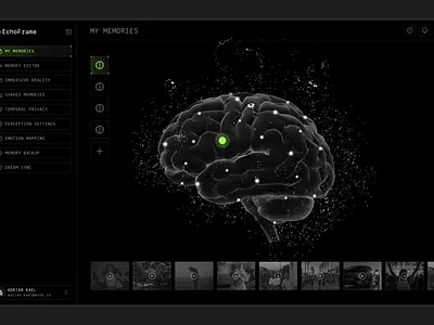 Futuristic Memory Management Dashboard UI dark dashboard future ui