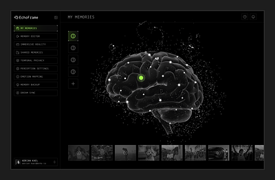 Futuristic Memory Management Dashboard UI dark dashboard future ui