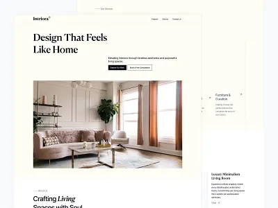 Intriora - Interior Design Landingpage design digital digital revo elegant elegant design graphic design interior interior design interior design landing page interior minimal page interior web design intriora landing page landing page design minimal minimalism minimalist ui web website design