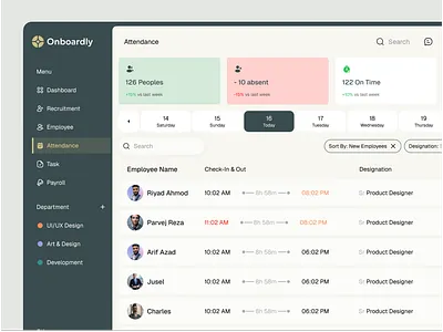 Onboardly - Employee Management Dashboard crm dashboard dashboard design data visualisation design employee management hr hr management dashboard hrm product design project managemnet recruitment dashboard saas saas dashboard web design