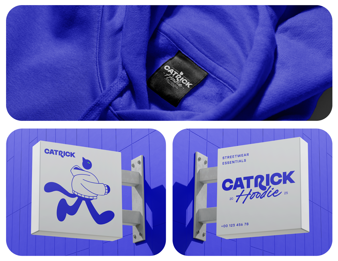 Catrick Hoodie Streetwear Identity active animal animation apparel brand branding cat clothing energy icon logo logomark mascot merch merchandise minimal sport visual identity workout