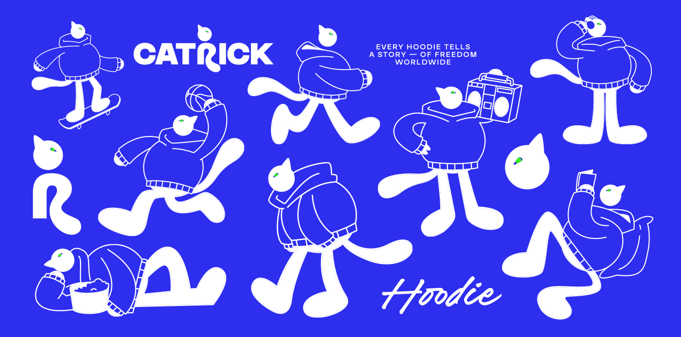 Catrick - Mascot Illustration badge branding clean clothing graphic design hoodie identity label logo logotype modern motion graphics patch r simple sticker urban vector youth