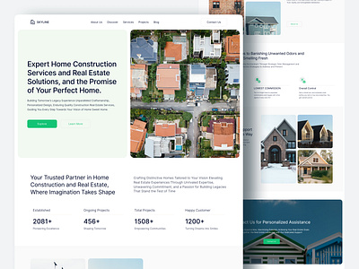 Skyline - Home Construction Website builder construction constructiondesign contractorwebsite home build homeimprovement property real estate roofingwebsite roofling