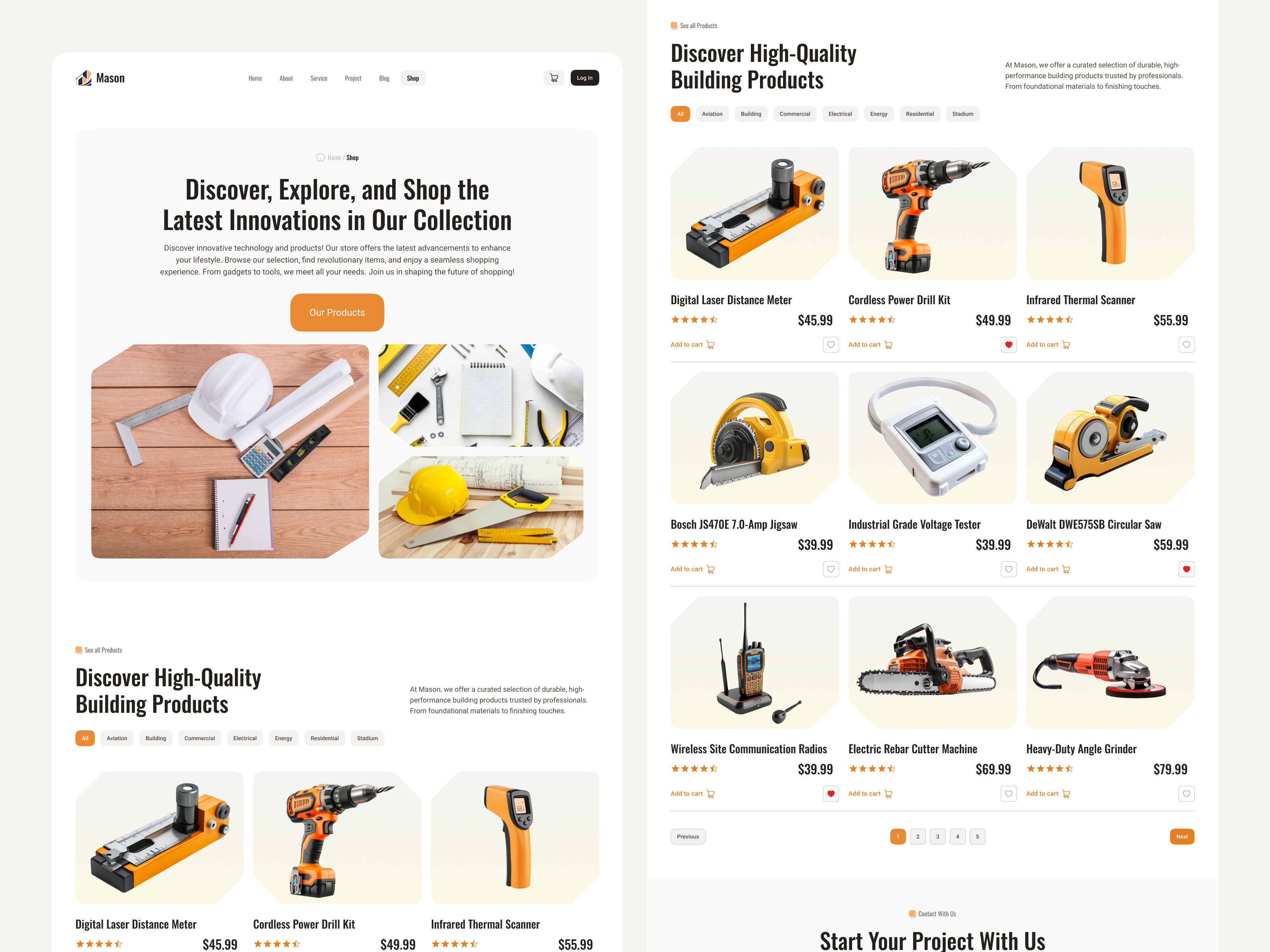 Example of Responsive Construction Website (UI/UX)