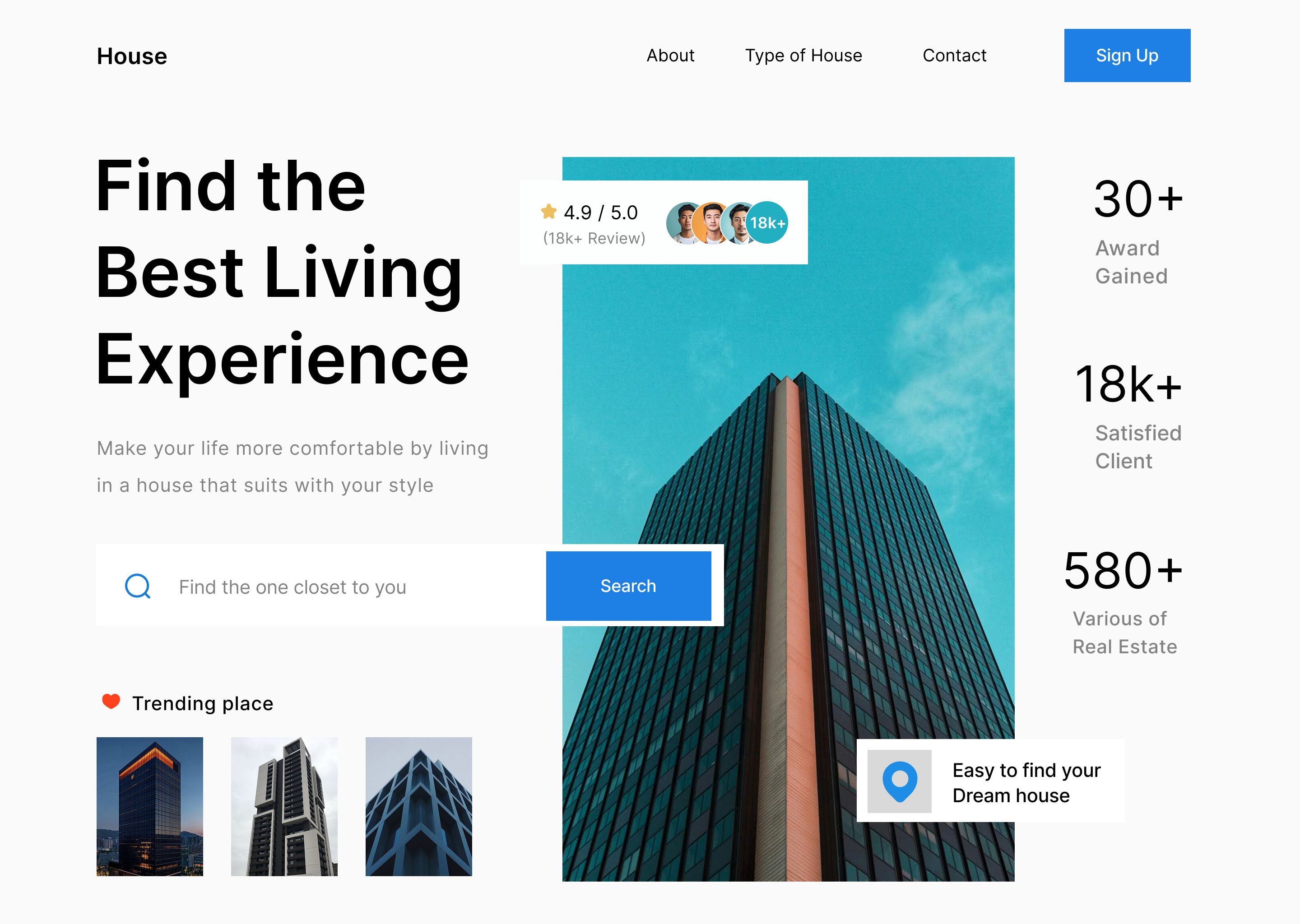 Real Easte Hero Section 3d animation app branding design flat graphic design illustration logo motion graphics ui vector