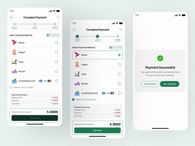UI/UX for Edtech Payment Flow Completion Screen app digital product edtech app elearning payment completion flow payment flow ui payment successful product design ui ui design uxux
