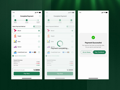 UI/UX for Edtech Payment Flow Completion Screen app digital product edtech app elearning payment completion flow payment flow ui payment successful product design ui ui design uxux