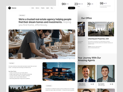 Real Estate Website - About Us Page UI about us page apartments designer house landing page listing luxury home product design property real estate real estate agency real estate landing page real estate website rent search property ui uiux web web design website