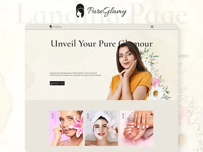 PureGlamy – Beauty Salon Next.js Template for Modern Salons beauty salon beauty template bootstrap branding businesss design designtocodes illustration modern salon nextjs template one page personal portfolio pureglamy salon salon template salon website spa and salon template ui